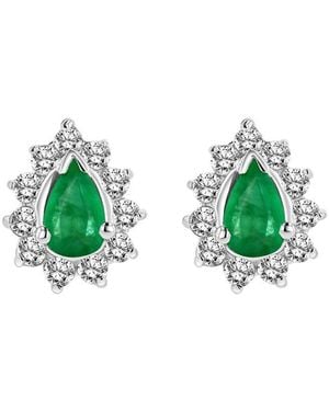 Diana M. Jewels Fine Jewelry 14k 0.70 Ct. Tw. Diamond & Emerald Earrings - Green