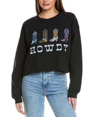 Project Social T Howdy Boots Raw Edge Sweatshirt - Black