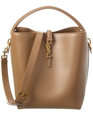 Saint Laurent Le 37 Leather Bucket Bag - Brown