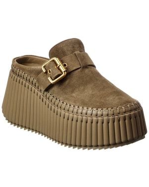 Chloé Nama Suede Platform Loafer - Brown