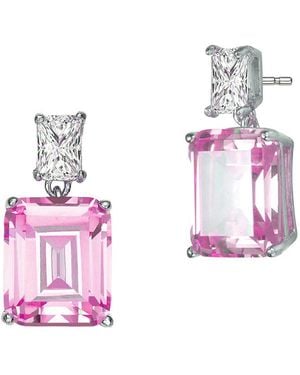 Genevive Jewelry Silver Earrings - Pink