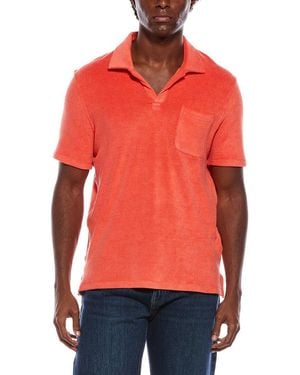 Isaia Silk-Blend Terry Polo Shirt - Red