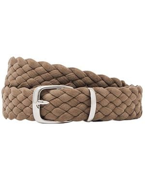 Reiss Suede Belt - Brown