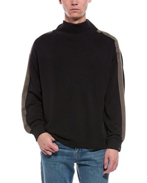 Rag & Bone Mixed Media Mock Neck Sweatshirt - Black