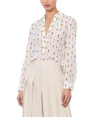 Alice + Olivia Eloise Silk Blouse - White