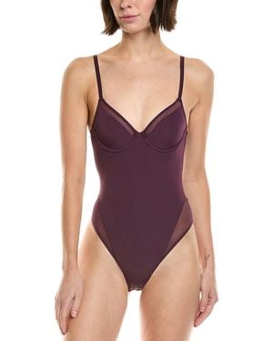 Wolford Sheer Opaque Bodysuit - Purple