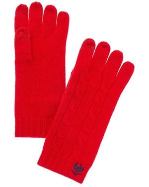 Brooks Brothers Wool & Cashmere-blend Cable Gloves - Red