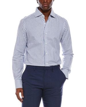 Isaia Linen-Blend Shirt - Blue