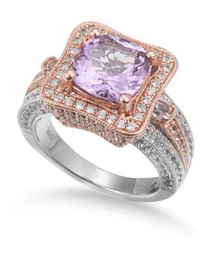 Suzy Levian Two-tone Silver 5.57 Ct. Tw. Gemstone Statement Ring - White