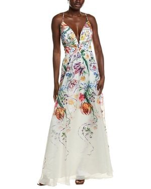 Marchesa Ribbons Gown - White