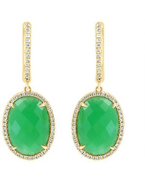 Effy Fine Jewelry 14K 11.65 Ct. Tw. Diamond & Jade Earrings - Green