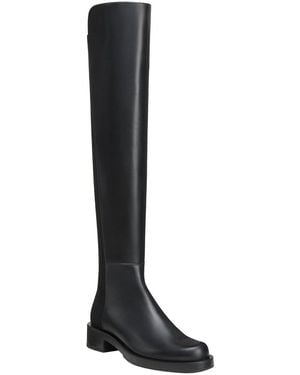 Stuart Weitzman 5050 Bold Leather & Gabardine Boot - Black