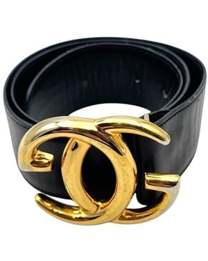Gucci Interlocking Buckle Leather Belt (authentic Pre-loved) - Black