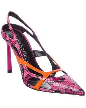 Sergio Rossi 95 Snakeskin Pump - Pink