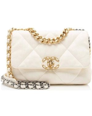 CHANEL 19 Medium Flap Shoulder Bag (authentic Pre-loved) - Natural