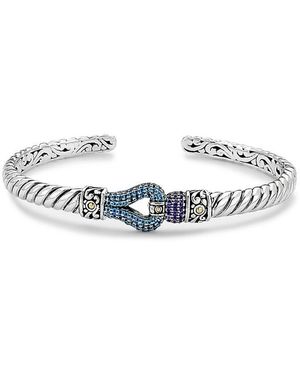Samuel B. 18K & Gemstone Bangle Bracelet - White