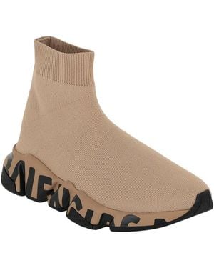 Balenciaga Speed Graffiti Knit Trainer - Natural