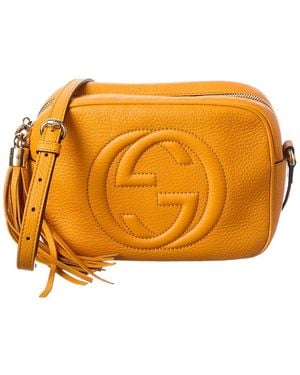Gucci Curcuma Pebbled Calfskin Leather Small Soho Disco Bag (authentic Pre- Loved) - Orange