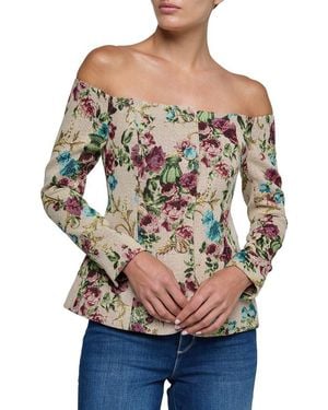L'Agence Alice Off Shoulder Blazer - Grey