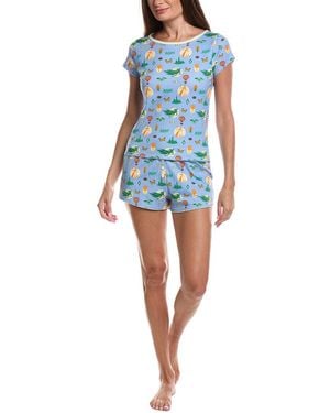 Cozyland by Morgan Lane 2Pc Fellow Ozians Shortie Set - Blue