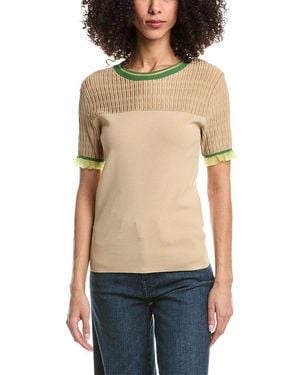 3.1 Phillip Lim Micro Rib Ottoman Fitted Pullover - Blue