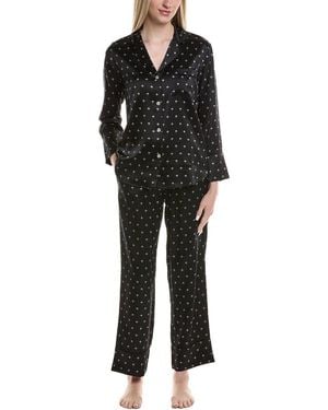 Petite Plume 2Pc Silk Pyjama Set - Black