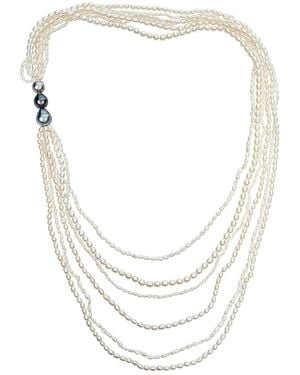 Belpearl 3-11mm Tahitian & Freshwater Pearl Necklace - White