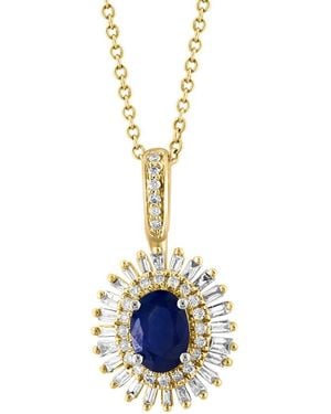 Effy Fine Jewelry 14k 1.26 Ct. Tw. Diamond & Sapphire Necklace - Blue