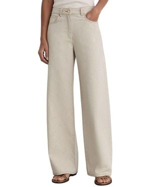 Reiss Febe Wide Leg Jean With Hemp - Natural