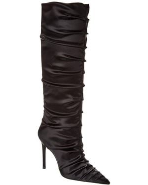 Stuart Weitzman Strt Ruched 100 Satin Knee-High Boot - Black