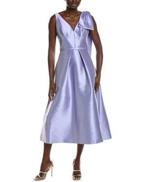 THEIA Faille Tea Length Gown - Purple
