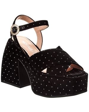 NODALETO Bulla Joni Velvet Platform Sandal - Black