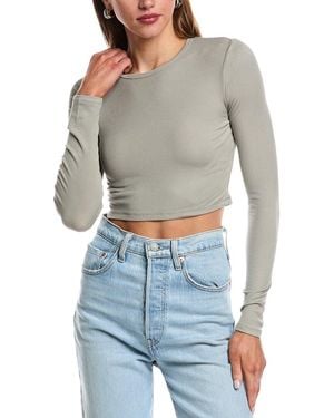 REVERIEE Baby Rib Crop Top - Grey