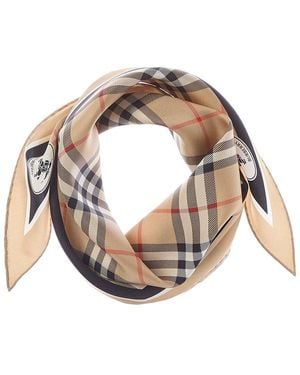 Burberry Check Knight Silk Scarf - Pink