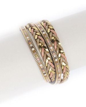Saachi All Tied Up Braided Leather Bracelet - White