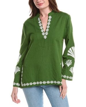 Jude Connally Elyce Linen-Blend Top - Green
