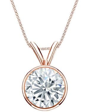 Sabrina Designs Lab Grown Diamonds 14K Rose 4.00 Ct. Tw. Lab-Grown Diamond Solitaire Necklace - White