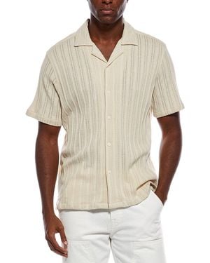 Civil Society Javier Relaxed Fit Stripe Jacquard Shirt - Natural