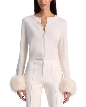 Alice + Olivia Dollie Wool-Blend Cardigan - White
