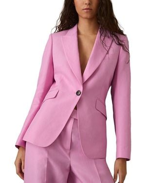 Reiss Raine Linen-Blend Formal Jacket - Pink