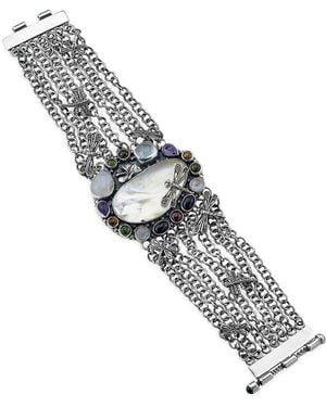 Samuel B. 55.00 Ct. Tw. Multi Stone & Pearl Bangle - Metallic