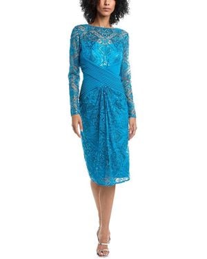 Tadashi Shoji Coates Sequin Embroidered Sheath Dress - Blue