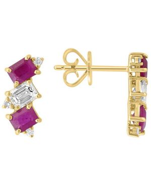 Effy Fine Jewelry 14K 1.53 Ct. Tw. Diamond & Ruby Earrings - Pink