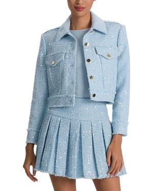 Alice + Olivia Chloe Crop Jacket - Blue