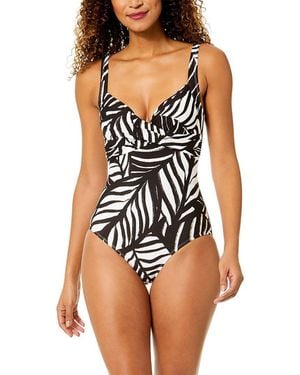 Anne Cole Drape Front Underwire One-Piece - Orange