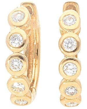 Nephora 14k Diamond Huggie Hoops - Metallic