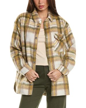 Monrow Plaid Flannel Jacket - Natural