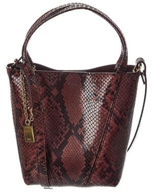 Chloé Spin Small Python-Embossed Leather Bucket Bag - Purple