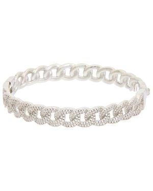 Juvell 18K Plated Cz Link Bangle Bracelet - White