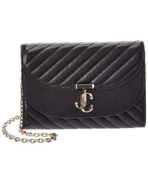 Jimmy Choo Avn Curve Leather Clutch - Black